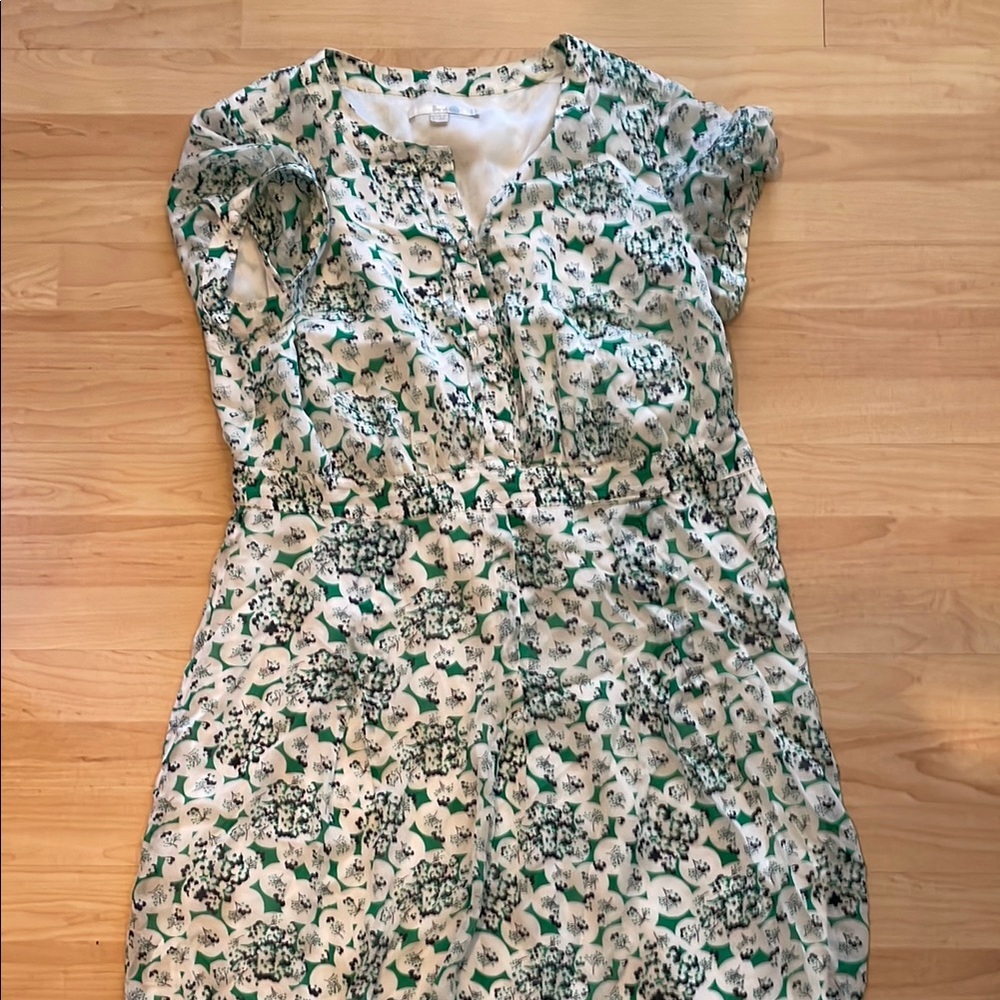 Floral Green and White Women's Dress